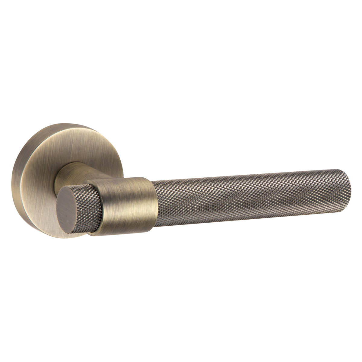 Pepo-01 round rosette handle in Zamak leather