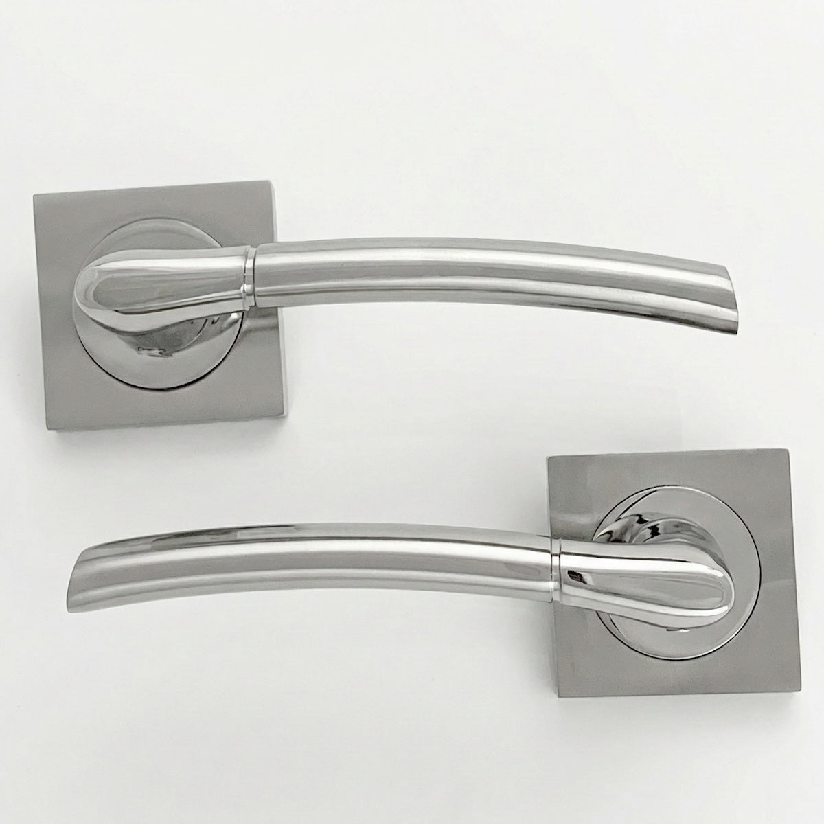 Klamka aluminiowa do drzwi model '430A' w wykończeniu nikiel łączony