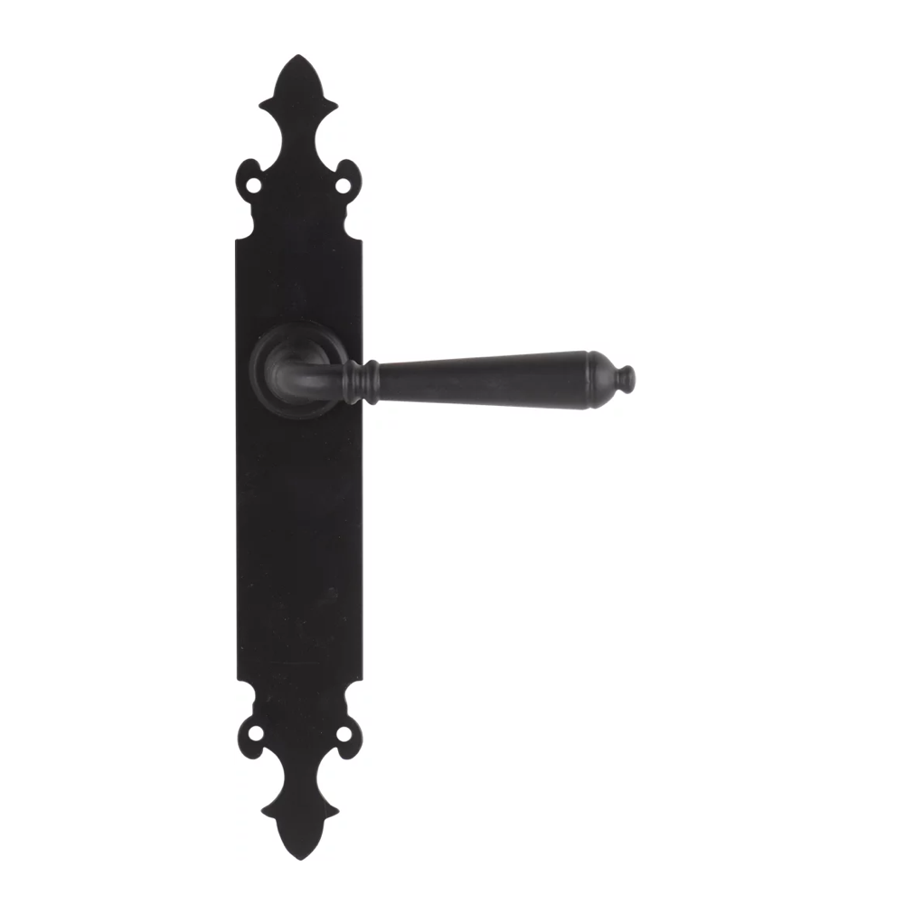 Manilla modelo 'mf400' de aluminio con placa en acabado negro mate para puertas