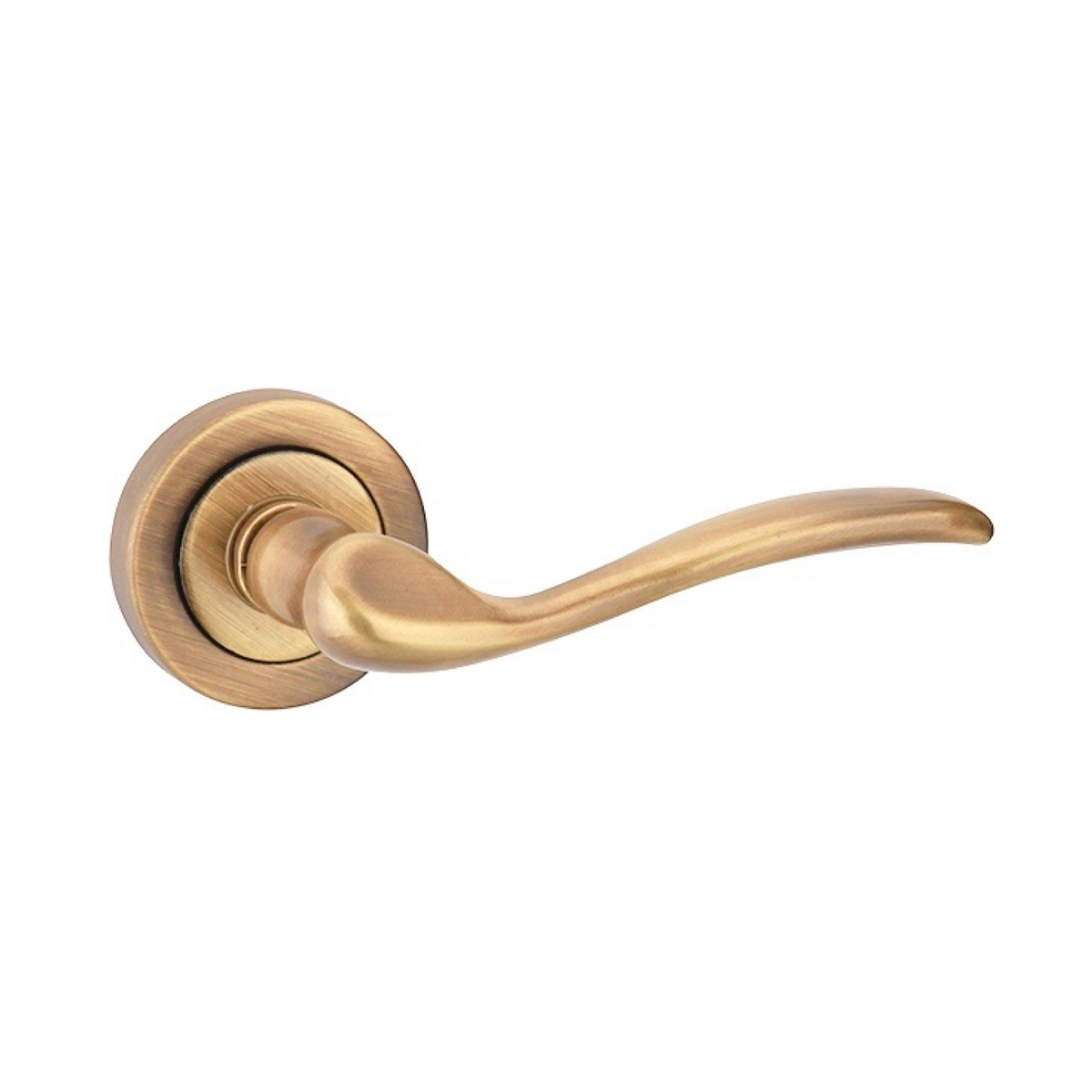 '7001' model zamak door handle with round rose, leather finish