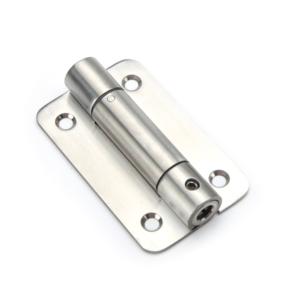 Stainless steel spring hinge with round blade for sanitary cubicles