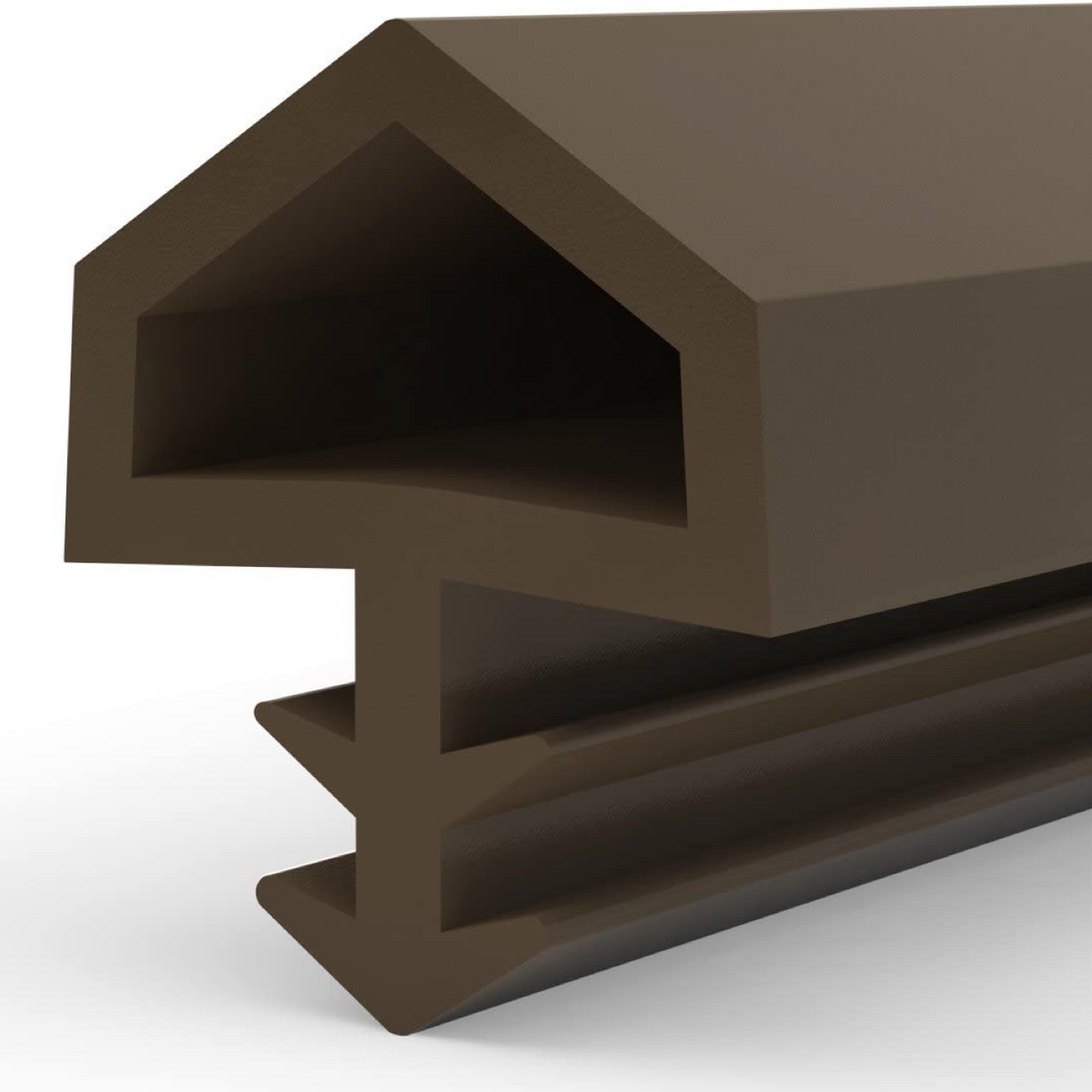 25 meters of brown PVC recessed weatherstrip perimeter seal for doors and windows