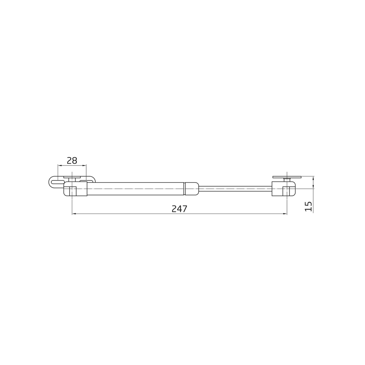 Hydraulischer Gasdruckdämpfer 60N mit Klappenhalter