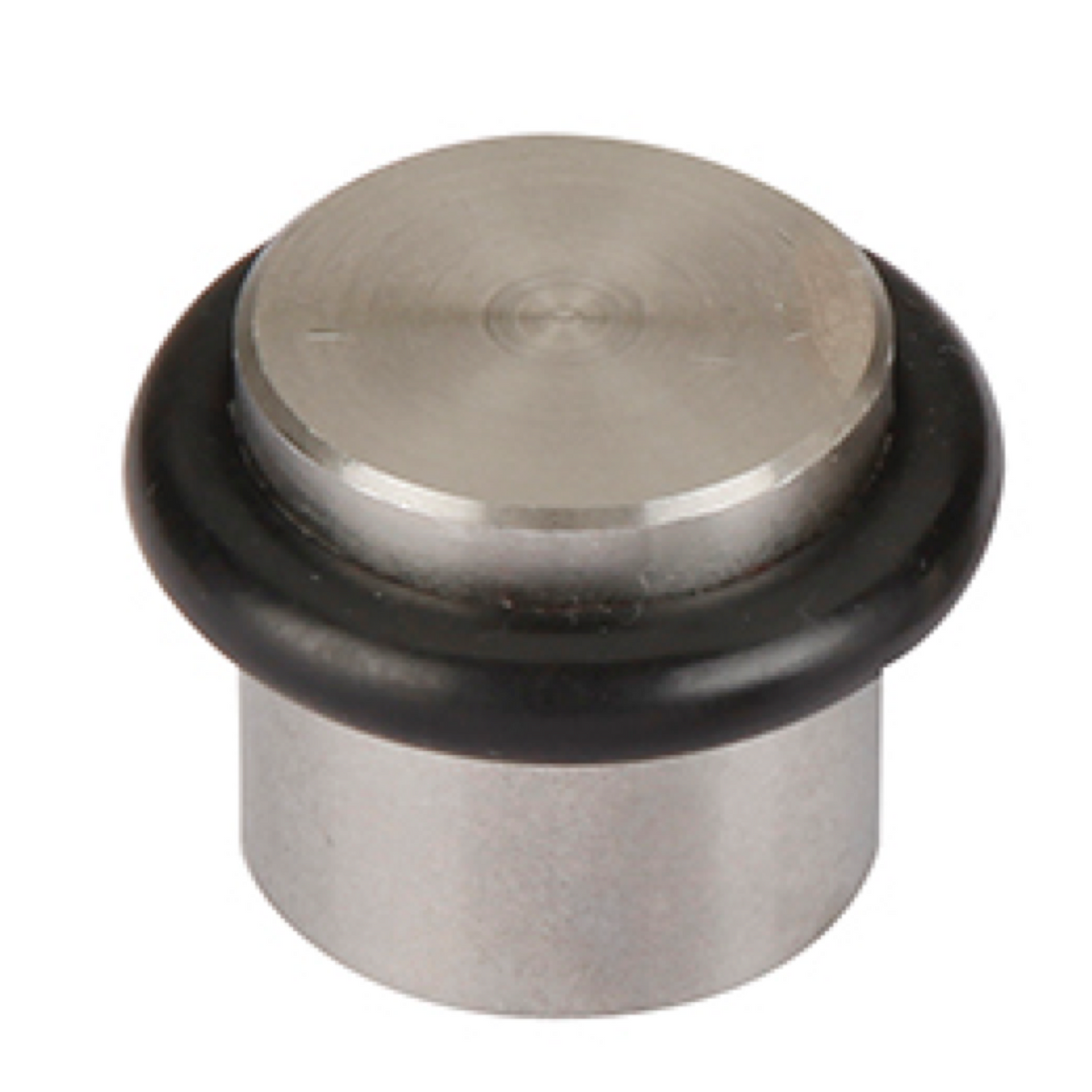Cylindrical door stop with rubber buffer and 24mm diameter