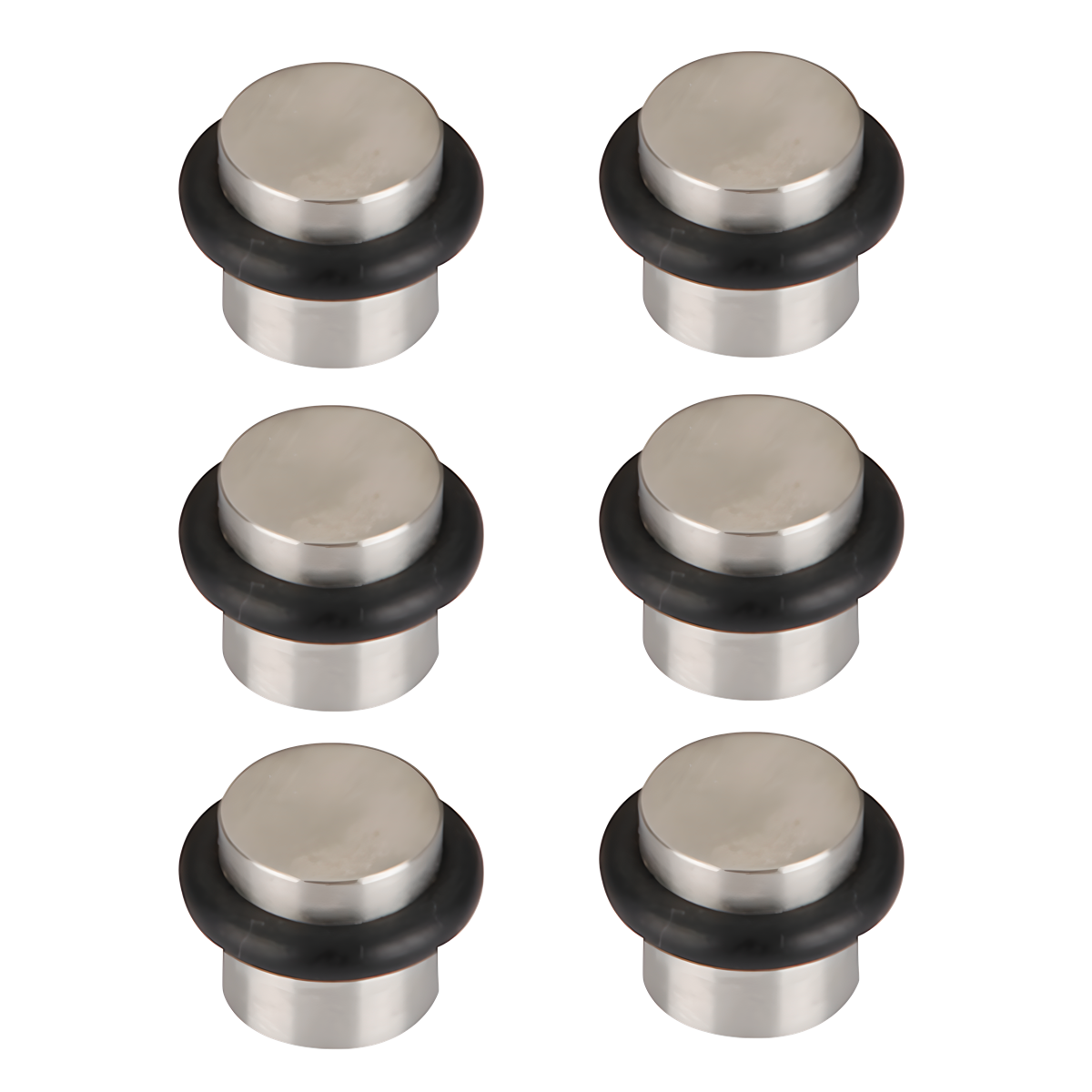 6 cylindrical door stops with rubber buffer and 19mm diameter