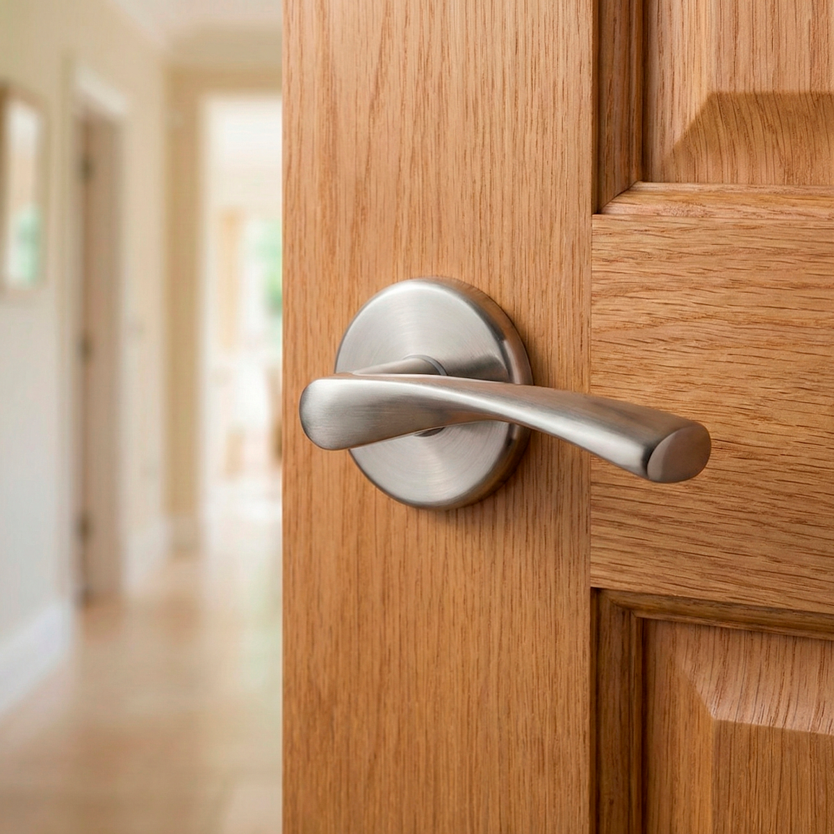 'ARI130' model aluminum door handle with escutcheon cover and round rose
