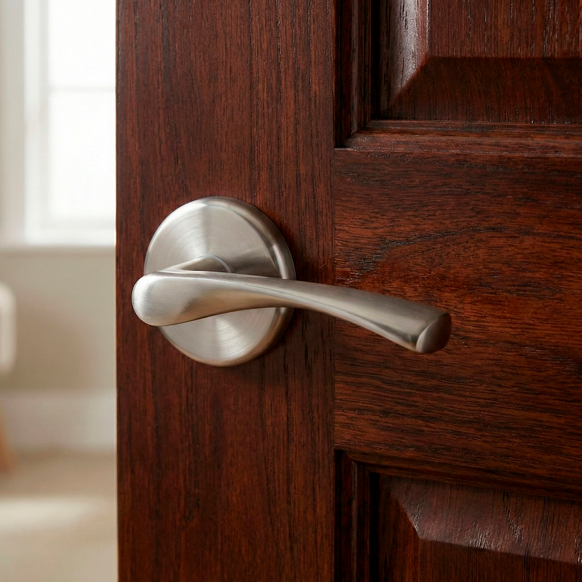 'ARI130' model aluminum door handle with escutcheon cover and round rose