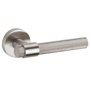 Pepo round rosette handle in satin nickel Zamak