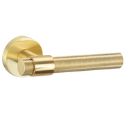 Pepo round rosette handle in gold Zamak