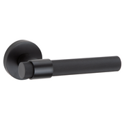 Pepo round rose door handle in black Zamak