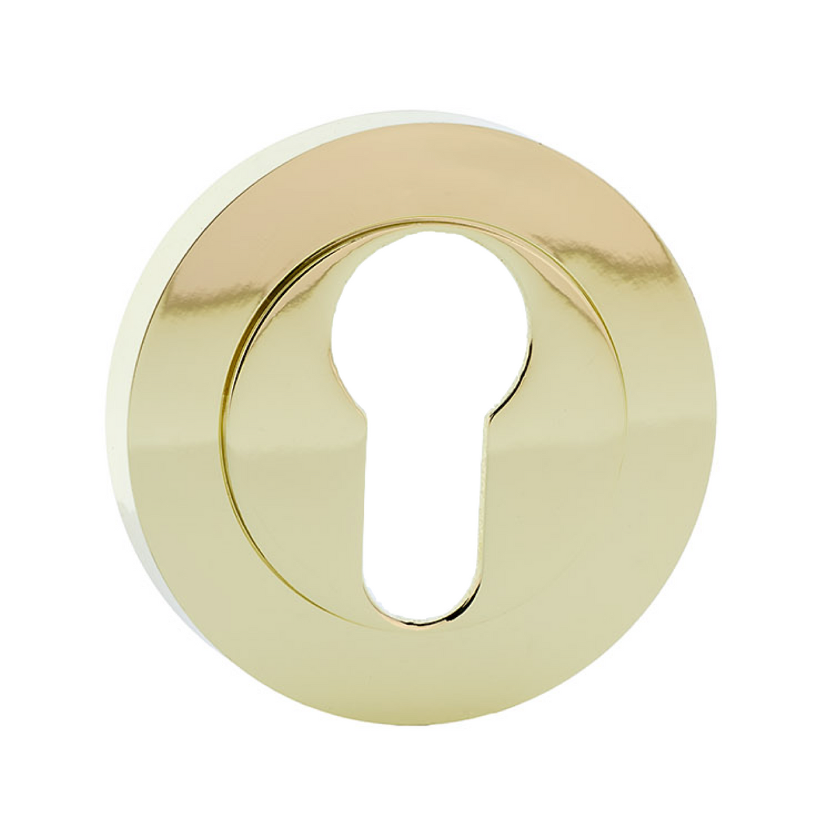 Runde Schlüsselrosette mit Birnenform in glänzendem Gold für Türen