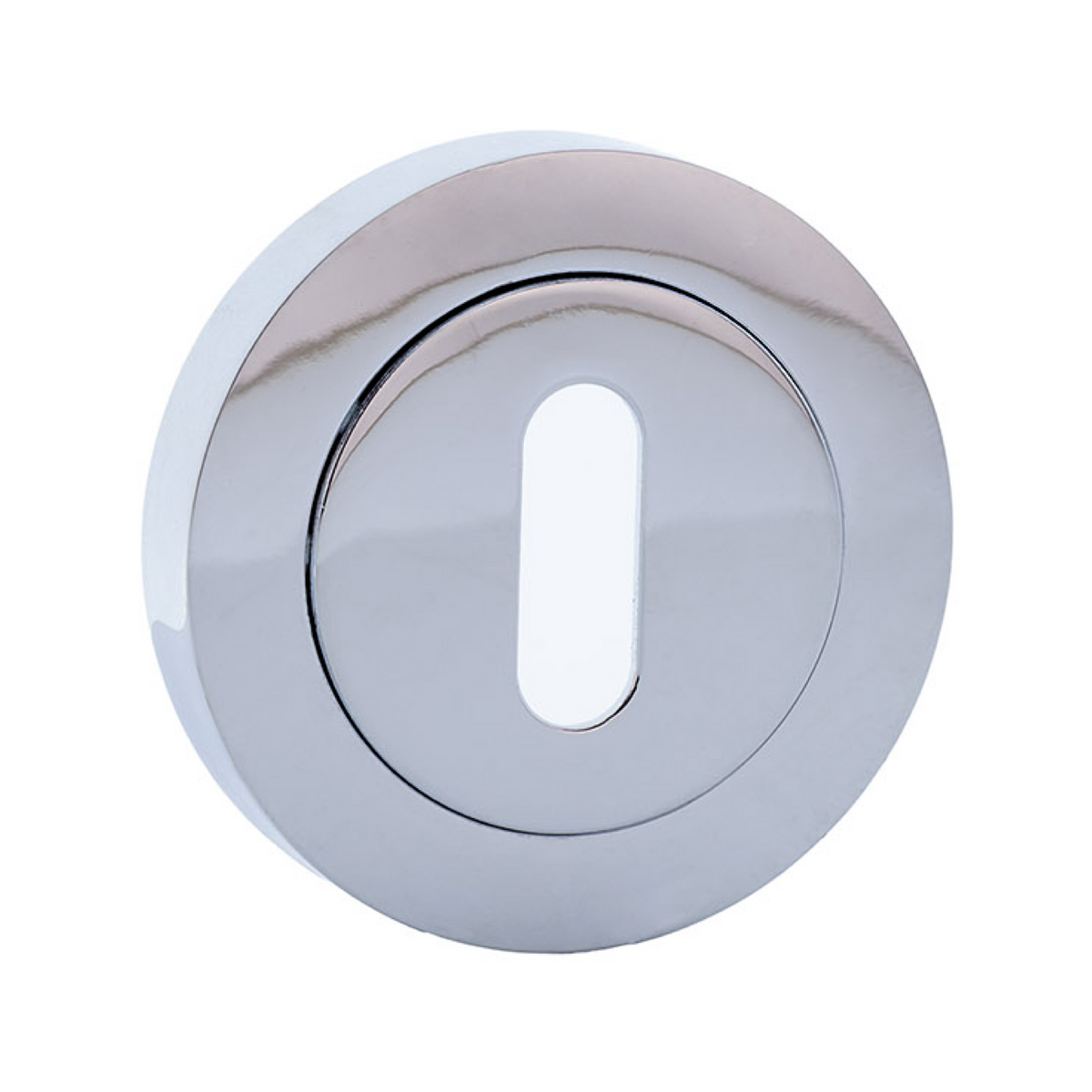 Schlüsselrosette, rund, oval, in glänzendem Chrom-Finish für Türen