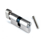 Nickel-plated 30x30 standard key cylinder with thumbturn