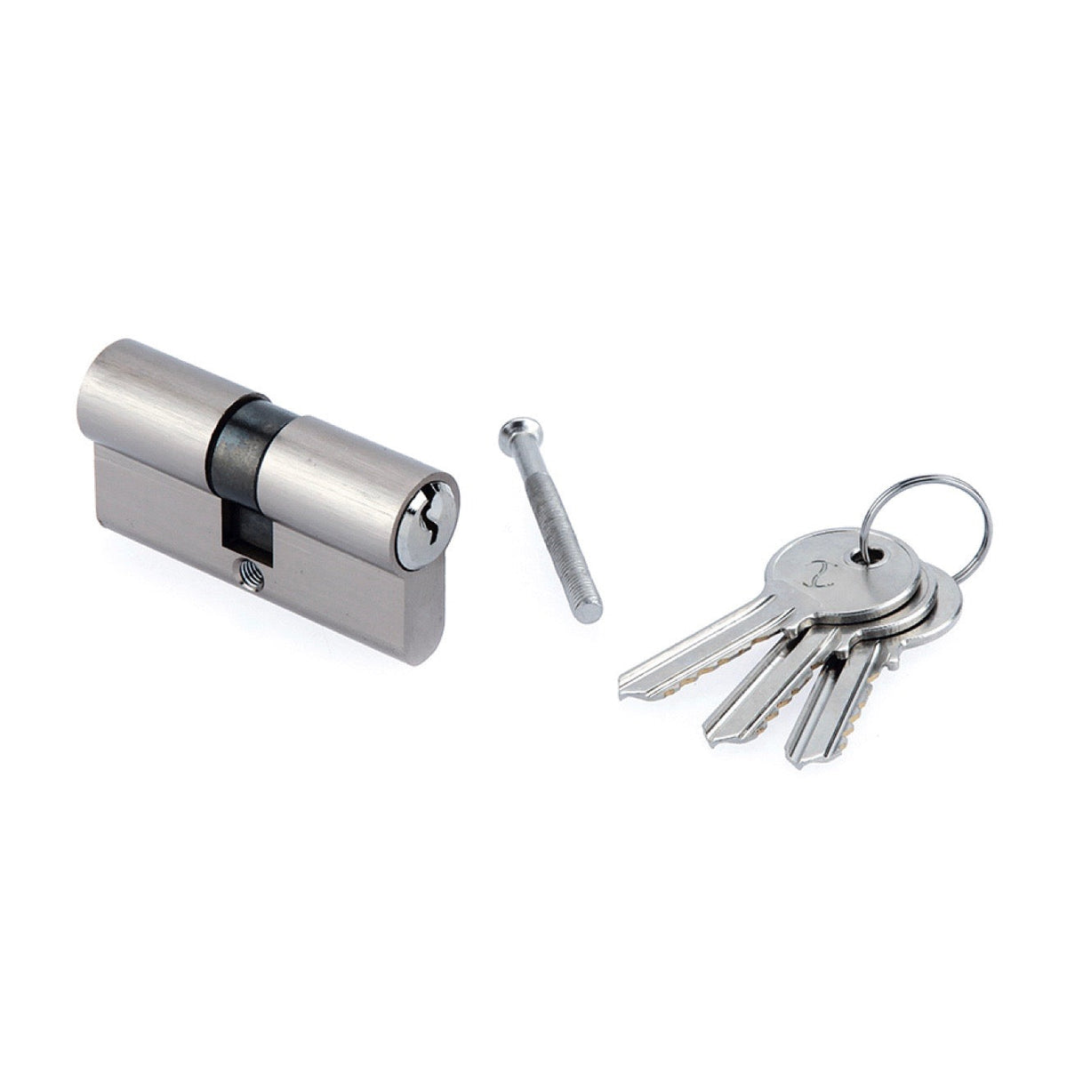 Nickel-plated 35x35 double-key cylinder lock