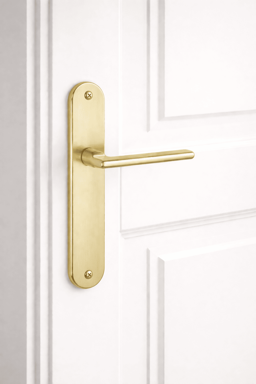 Satin gold aluminum rental oval plate handle