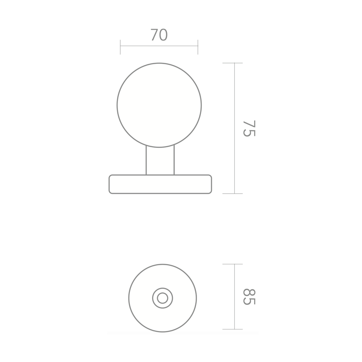 Pomo para puerta de entrada de acero inoxidable con forma de seta con aros