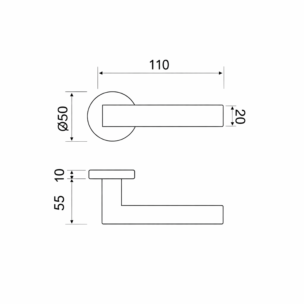 Corine rustic handle with round rose in leather finish for doors