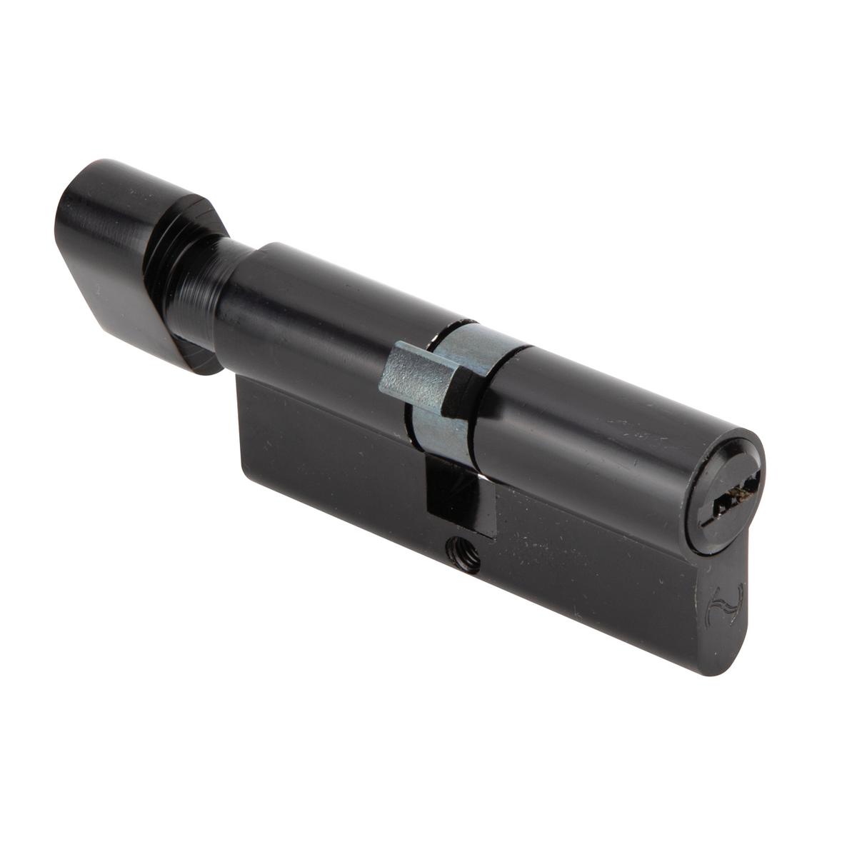 Black security cylinder lock with knob and dimple key 35x35
