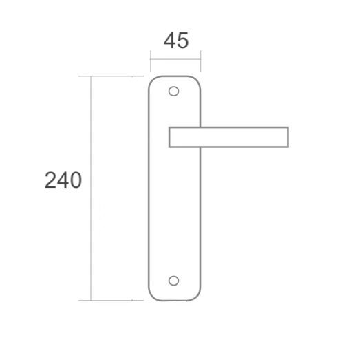 Manilla modelo '130A' ola con placa ovalada de aluminio para puertas en acabado níquel satinado