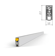 Burlete automático de guillotina para embutir en aluminio de 12x27 mm y 920 mm para madera