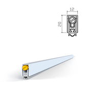 Burlete automático de guillotina de aluminio y goma 12x20 mm y 1000 mm para puertas de madera