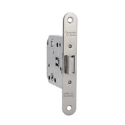 Reversible unified latch, 47mm backset, satin nickel finish, round edge
