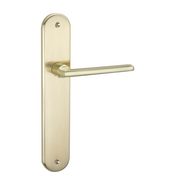 Satin gold aluminum rental oval plate handle