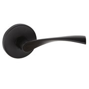 Door handle with round rose and black knob cover, model 'ARI130'
